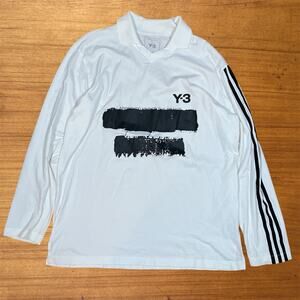 adidas x Y-3 U GFX Logo L/S Tee Long Sleeve White T-Shirt Yohji Yamamoto Large